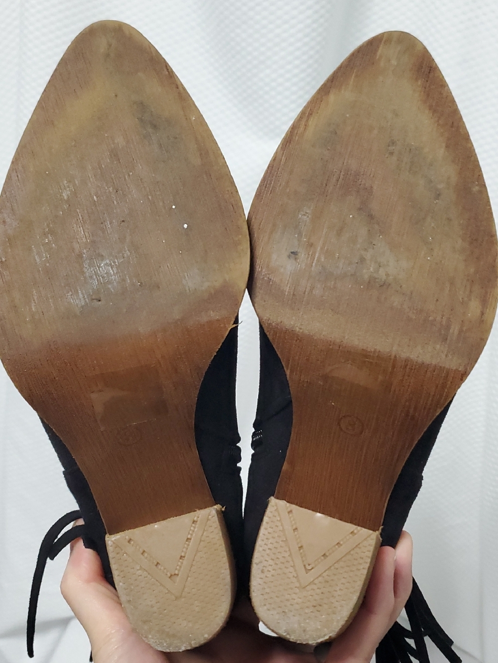 Vici Faux Suede Fringe Boots - 8 - Picture 8 of 11